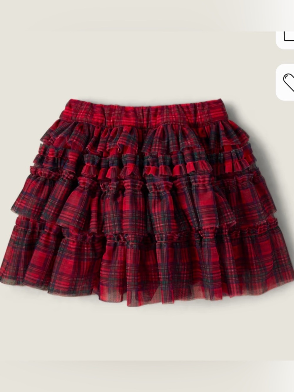 EUC Gymboree Red Plaid Ruffle Mini Skirt size 6